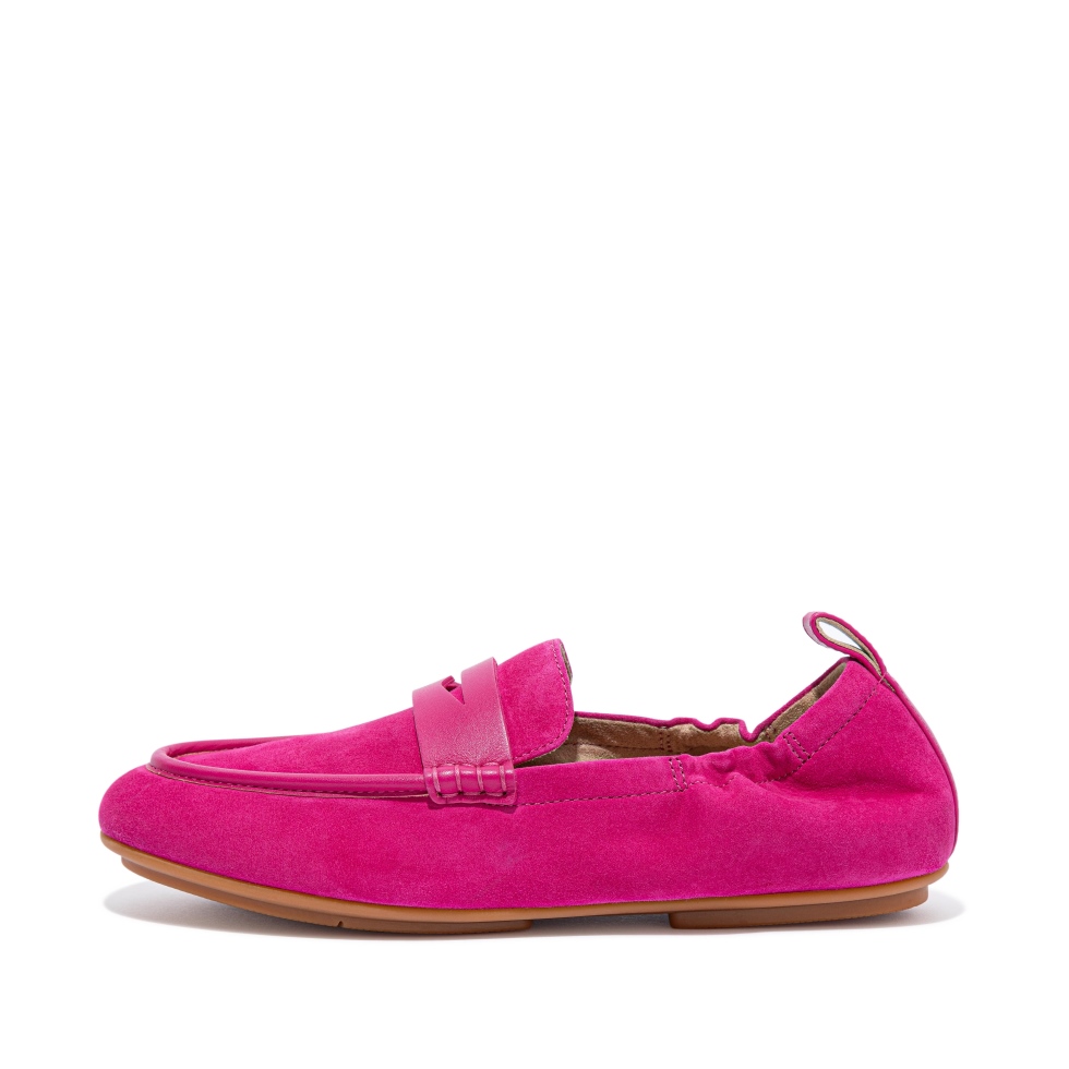 Fitflop اليجرو جلد الغزال بيني المتسكعون فوشيا روز