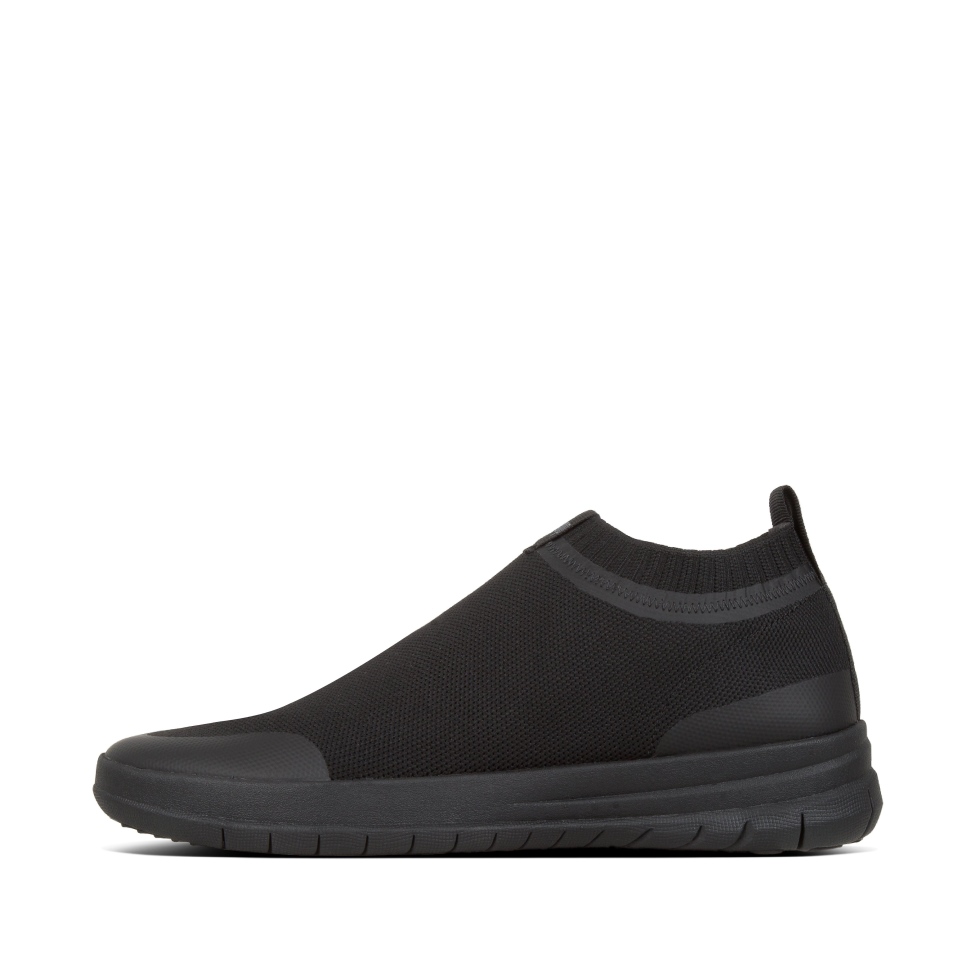حذاء رياضي Fitflop überknit رجالي سهل الارتداء أسود بالكامل