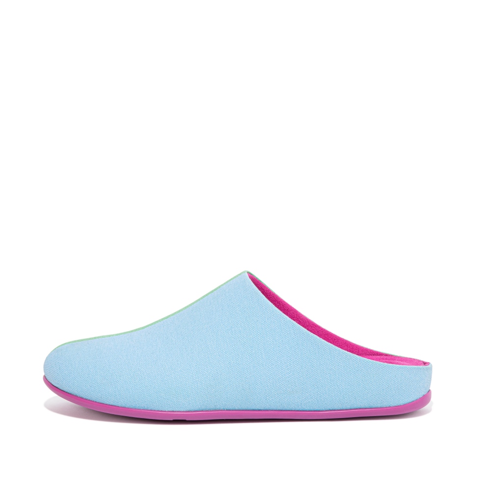 Fitflop Chrissie X Yinka Ilori خف من القماش الجليدي الأزرق والأخضر