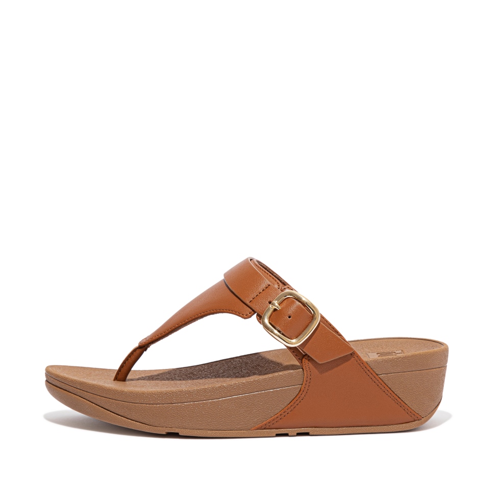 Fitflop لولو جلد اصبع القدم قابل للتعديل تان خفيف