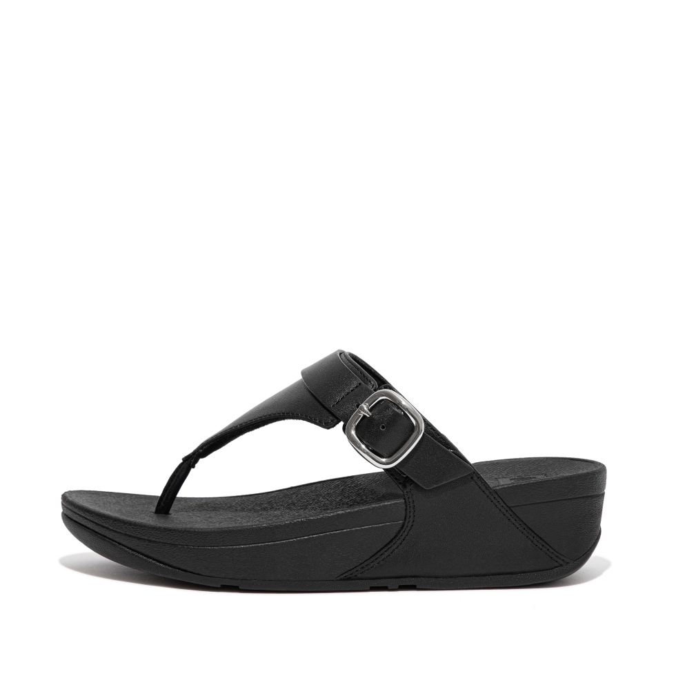 Fitflop لولو جلد اصبع القدم قابل للتعديل جميع الأسود
