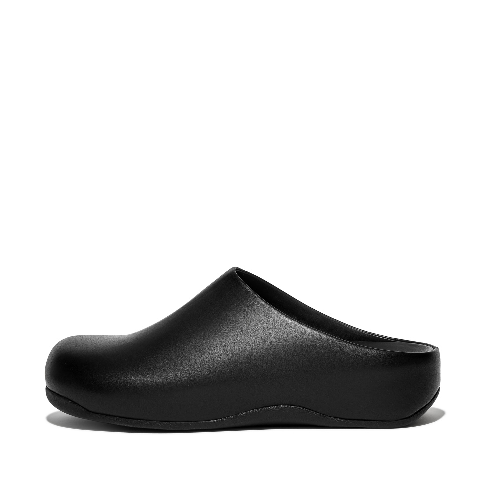 Fitflop Shuv قباقيب جلدية رجالي أسود