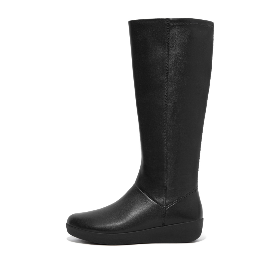 Fitflop سومي حذاء طويل للركبة قابل للتمدد أسود بالكامل