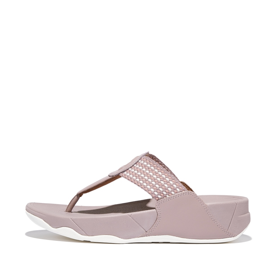 صندل من Fitflop والكستار بمقدمة مدببة ومزيج من اللون الوردي السماوي