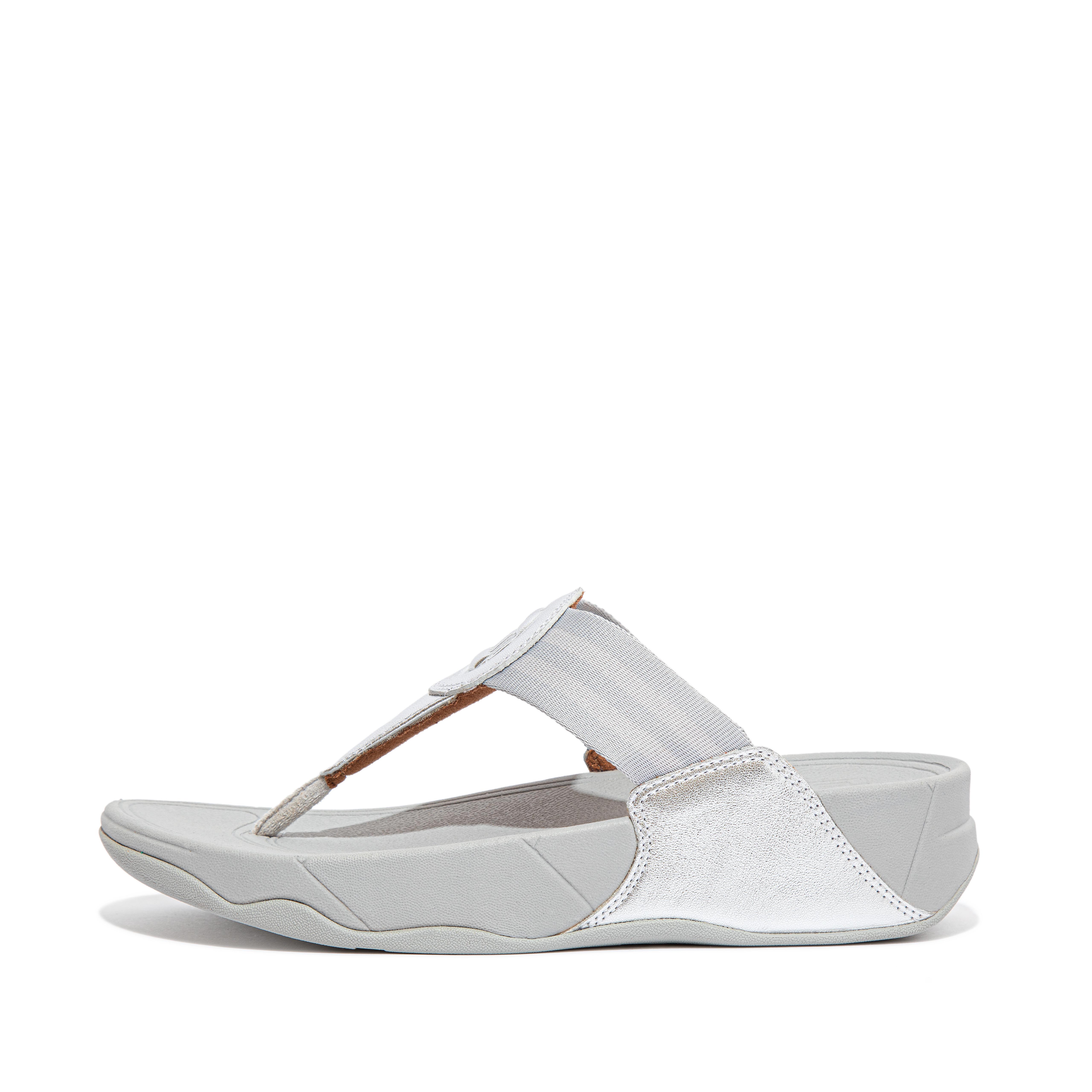 Fitflop والكستار التنجيد اصبع القدم الصنادل الفضة
