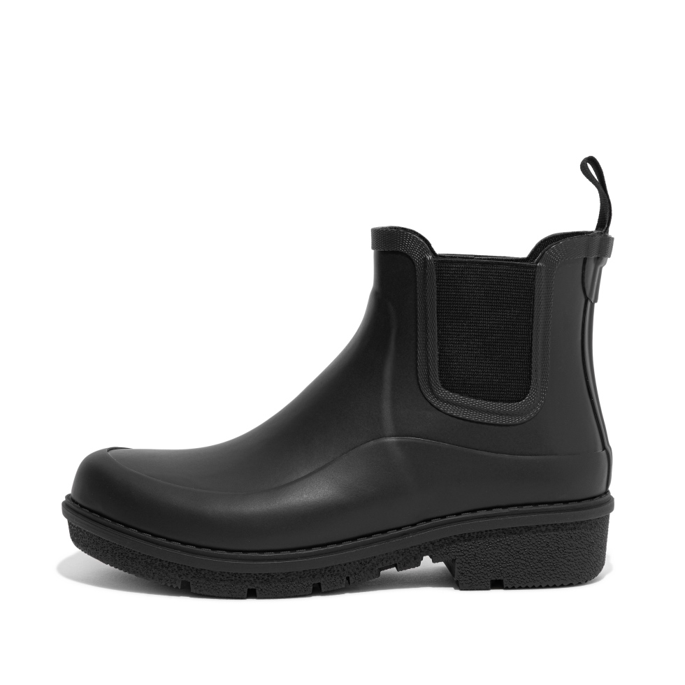 Fitflop Wonderwelly أحذية المطر تشيلسي كلها سوداء