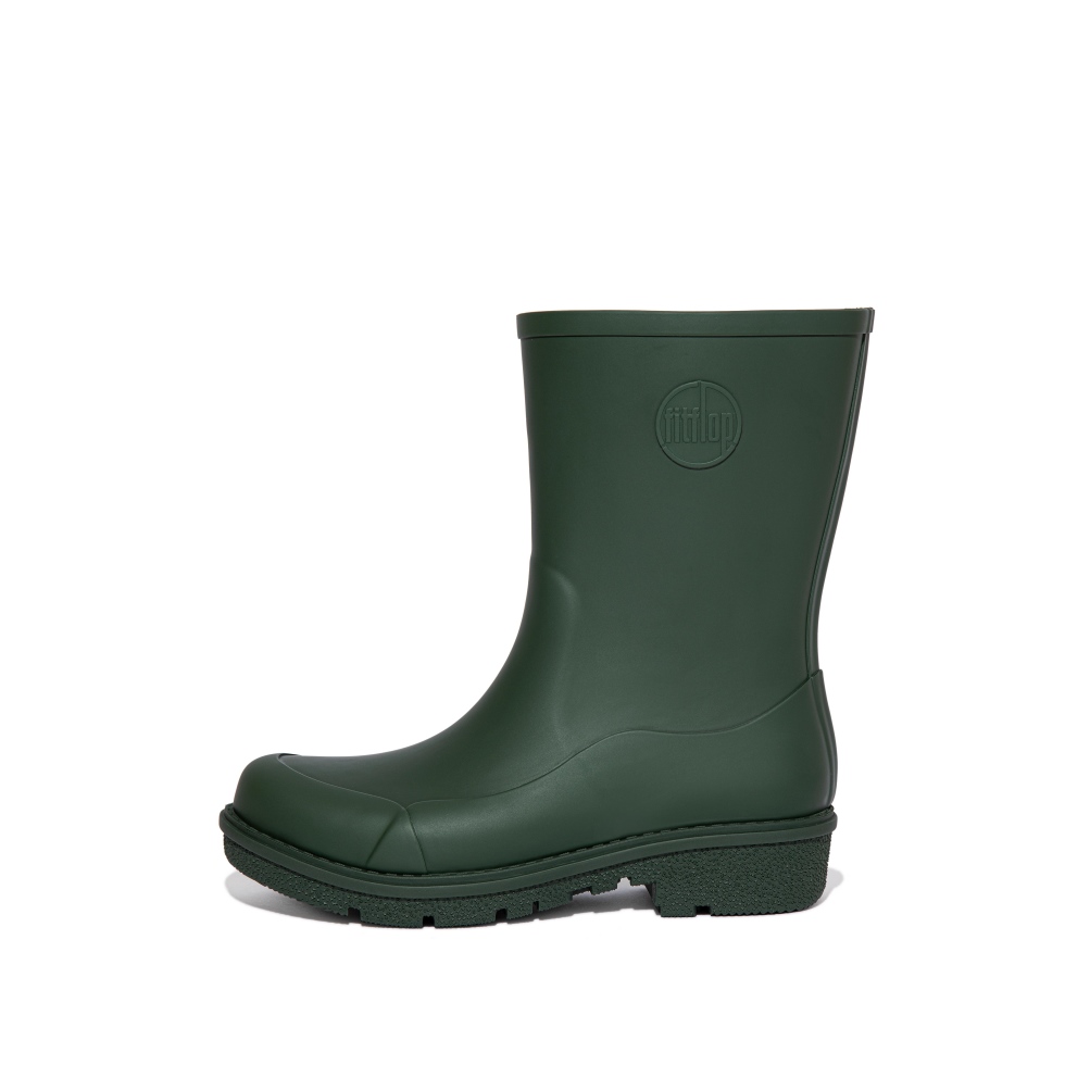 Fitflop Wonderwelly قصيرة أحذية المطر الأخضر العميق