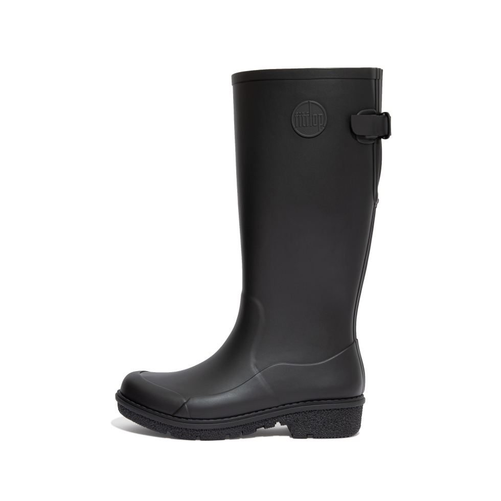 Fitflop Wonderwelly طويل أحذية المطر جميع الأسود