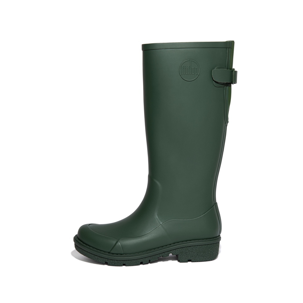 Fitflop Wonderwelly طويل أحذية المطر الأخضر العميق