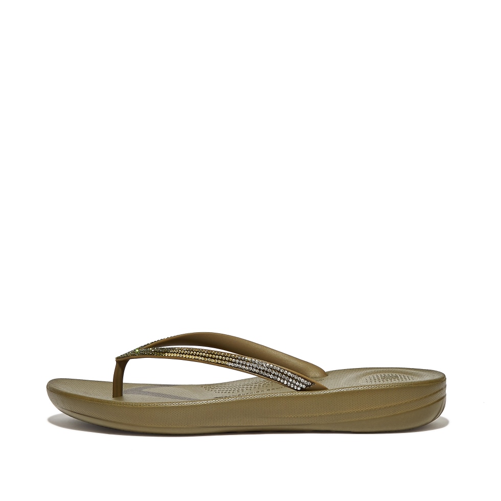 Fitflop Iqushion Ombré-Sparkle Flip-flops Mossy